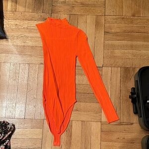 Zara Orange One Shoulder Bodysuit